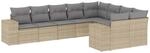 vidaXL 9-Tlg Garten-Sofagarnitur mit Kissen Beige Poly Rattan 3223038