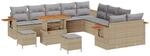 vidaXL Gartensofa-set mit Kissen 17-Tlg Beige und Hellgrau Poly-Rattan 3365187