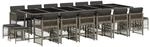 vidaXL 17-Tlg Garten-Essgruppe mit Kissen Grau Poly Rattan 3211004