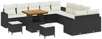 vidaXL Garten-Sofa-Set 13-Tlg Schwarz Poly Rattan 3361670