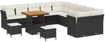 vidaXL Garten-Sofa-Set 13-Tlg Schwarz Poly Rattan 3361540