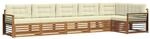 vidaXL Outdoor-Sofagarnitur mit Kissen 6-Tlg Natur und Creme 3373550