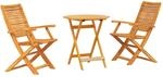 vidaXL 3-tlg Bistro-Set Klappbar Massivholz Akazie 3375699