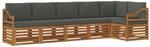 vidaXL Sofagarnituren 6 Tlg Natur und Anthrazit Massivholz Akazie 3374907