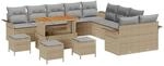 vidaXL Garten-Sofa-Set 14-Tlg Beige Poly Rattan 3362202