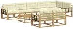 vidaXL Outdoor-Sofagarnitur 9 Stk Wei&szlig; und Creme 79 x 79 x 37 cm 3386664