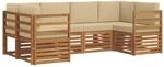 vidaXL Sofagarnituren mit Kissen 20 Tlg Natur Massivholz Akazie 3375353