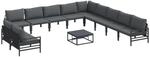 vidaXL Garten-Sofa-Set 12-Tlg Anthrazit Stahl 3379007