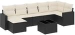 vidaXL 8-Tlg Garten-Sofagarnitur mit Kissen Schwarz Poly Rattan 3251623