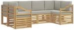 vidaXL Ecksofa Set 6 Stk Wei&szlig; und Hellgrau 245 x 126,5 x 73 cm 3392411