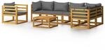 vidaXL 7-tlg Garten-Lounge-Set mit Auflagen Massivholz Akazie Modell 4