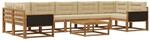 vidaXL Outdoor-Sofagarnitur mit Kissen 8 Stk Natur und Beige 3382416