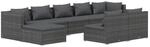 vidaXL 9-tlg Garten-Lounge-Set mit Kissen Grau Poly Rattan Modell 3