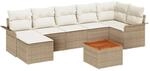 vidaXL Gartensofa-Set mit Speicher 8 Stk Beige und Creme Poly-Rattan 3356027