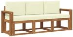 vidaXL Outdoor-Sofagarnitur mit Kissen 3 Stk Natur und Creme 3365943