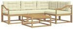 vidaXL Outdoor-Sofagarnitur 5 Stk Wei&szlig; und Creme 79 x 79 x 37 cm 3386424