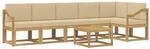 vidaXL Outdoor-Sofagarnitur mit Kissen 7-Tlg Wei&szlig; und Beige Polyester 3387752