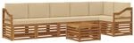 vidaXL Sofagarnituren 7 Tlg Natur und Beige Massivholz Akazie 3374948