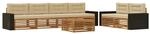 vidaXL Outdoor-Sofagarnitur mit Kissen 7 Stk Natur und Beige Polyester 3383066