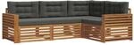 vidaXL Outdoor-Sofagarnitur mit Kissen 4-Tlg Natur und Anthrazit 3373387
