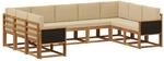 vidaXL Outdoor-Sofagarnitur 9 Stk Natur und Beige Massivholz Akazie 3385524