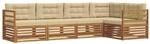vidaXL Outdoor-Sofagarnitur mit Kissen 5-Tlg Natur und Beige 3373443