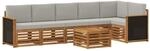 vidaXL Ecksofa Set mit Kissen 6 Stk Natur und Hellgrau 3384432