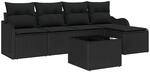 vidaXL Garten-Sofa-Set mit Kissen mit Speicher 6-Tlg Beige Poly Rattan 3354342