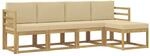 vidaXL Outdoor-Sofagarnitur mit Kissen 5-Tlg Wei&szlig; und Beige 3387477