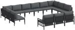vidaXL Garten-Sofa-Set 13-Tlg Anthrazit Stahl 3379028