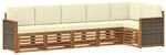 vidaXL Ecksofa Set mit Kissen 5 Stk Natur und Creme 3384406
