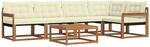 vidaXL Outdoor-Sofagarnitur mit Kissen 6-Tlg Natur und Creme 3369473