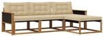 vidaXL Outdoor-Sofagarnitur mit Kissen 4 Stk Natur und Beige 3381337