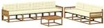 vidaXL Outdoor-Sofagarnitur mit Kissen 8 Stk Natur und Creme 3381298