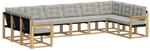 vidaXL Outdoor-Sofagarnitur mit Kissen 10 Stk Wei&szlig; und Hellgrau 3389901