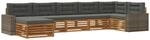 vidaXL Outdoor-Sofagarnitur mit Kissen 7 Stk Natur und Anthrazit 3383640