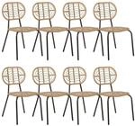 Beliani Gartenstuhl Naturfarben Beige Schwarz 57x48x86