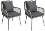 PROREGAL Gartenstuhl 2er-Set 81x54x62cm Sitzh&ouml;he 46cm Outdoor Sitz-/R&uuml;ckenpolster