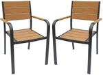 Vente-unique Gartenstuhl Nyros Anthrazitgrau Naturfarben Hell 56 cm