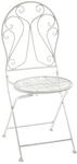 Kobolo Metallstuhl Gartenstuhl Klappstuhl Deko Stuhl Metall Cream H94 cm