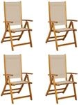 vidaXL Gartenst&uuml;hle 4 Stk Klappbar Massivholz Akazie und Textilene 3279244