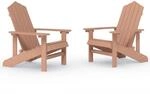 vidaXL Adirondack-Gartenst&uuml;hle 2 Stk HDPE Braun 3095694