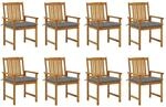 vidaXL Gartenst&uuml;hle mit Kissen 8 Stk Massivholz Akazie 3078194