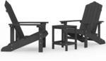 vidaXL Adirondack-Gartenst&uuml;hle mit Tisch HDPE Anthrazit 3095705