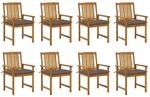 vidaXL Gartenst&uuml;hle mit Kissen 8 Stk Massivholz Akazie 3078201