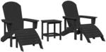 vidaXL Gartenstuhl 3 Stk Schwarz Polyethylen 3335848