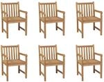 vidaXL Gartenst&uuml;hle 6 Stk Massivholz Teak 3073002