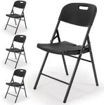 Sekey Klappstuhl bis 150KG Schwarz Holzoptik 4er Set