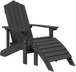 vidaXL Adirondack-Gartenstuhl mit Fu&szlig;teil HDPE Anthrazit 318646