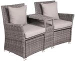 DELUKE Gartenstuhl URBAN Hocker Kunststoff Grau Relaxsessel Wetterfest Gartenst&uuml;hle